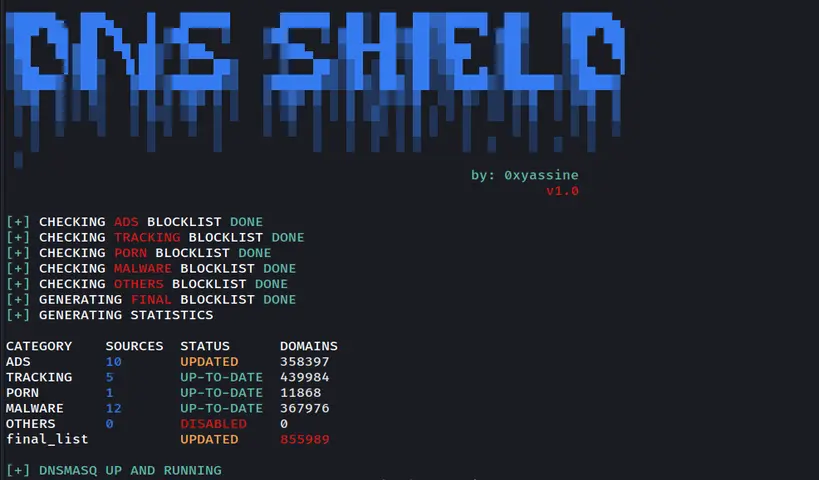 DNS Shield for ads blocking and malwares